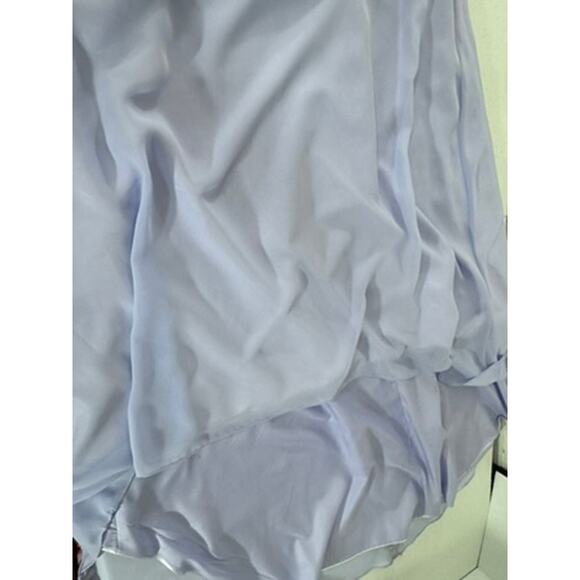 NO Name Elegant Evening Gown Purple Open Back Babydoll Floral Lace Bling Hi- Low - Picture 5 of 12